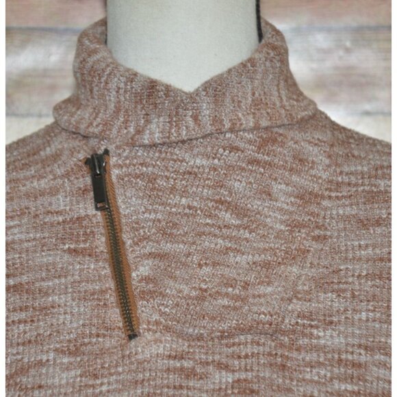 Express Ladies Brown Zip Shawl Collar Sweater Size M Cotton Warm Casual - Picture 9 of 14